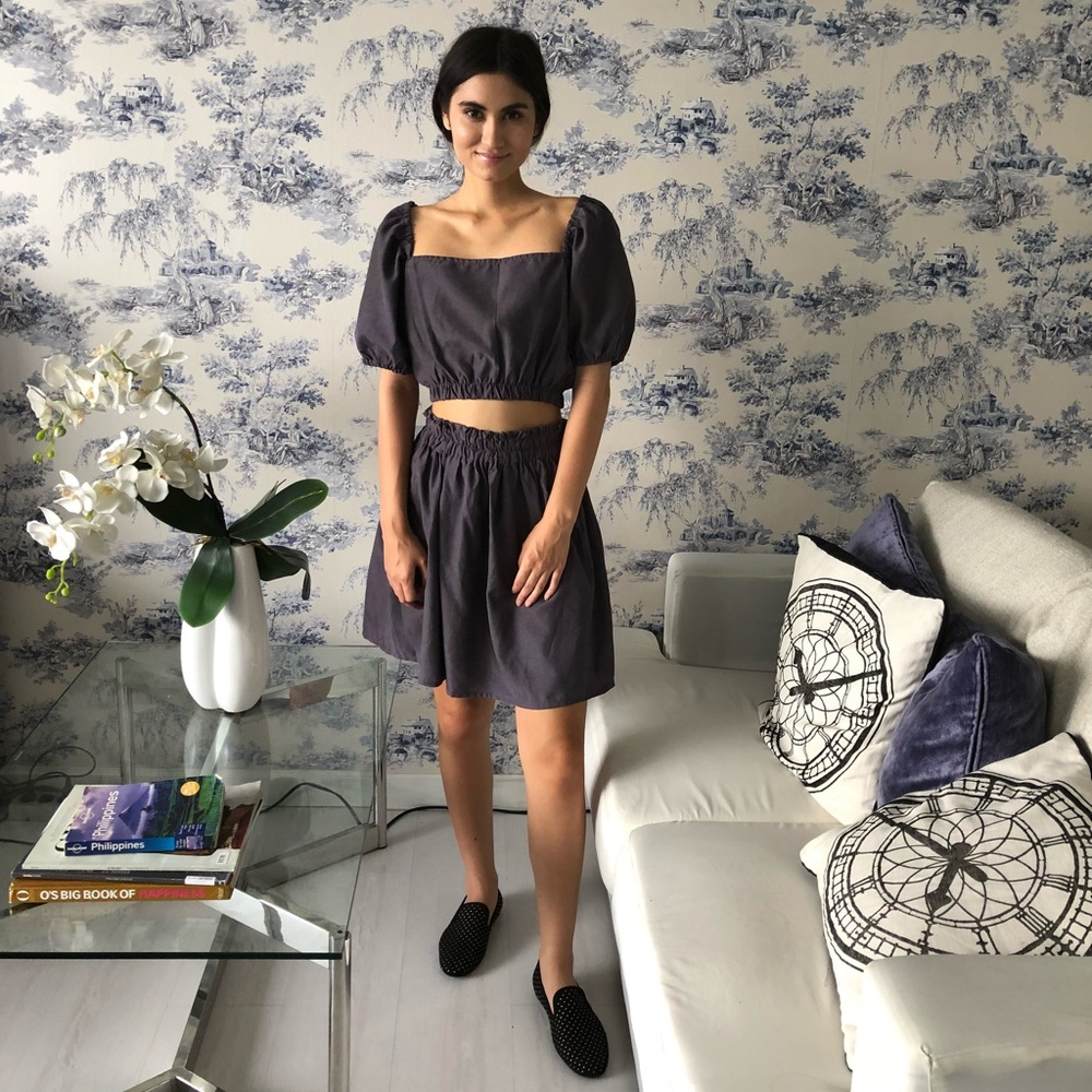 Organza two piece skirt set